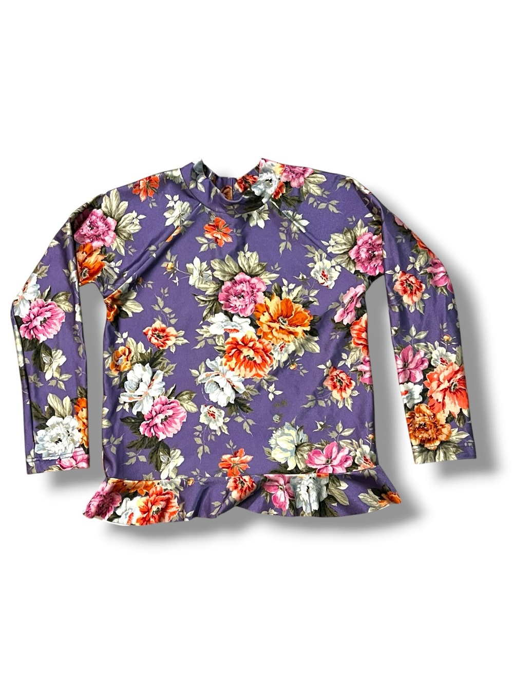 Zimmerman Primrose Frill Rashguard Girls 6 Floral Print Long Sleeve Knit Swim